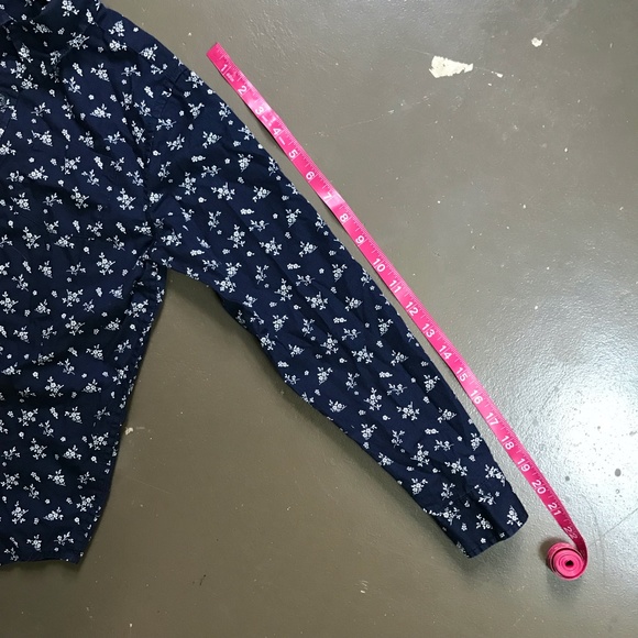 Janie and Jack Button Down Navy Floral Size 10 - Picture 6 of 9